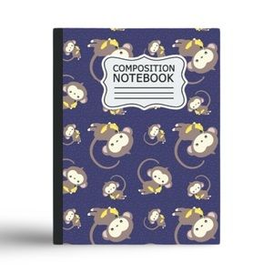 One NEW Monkey Wide Ruled Composition Notebook 5 Style. Your Pick !